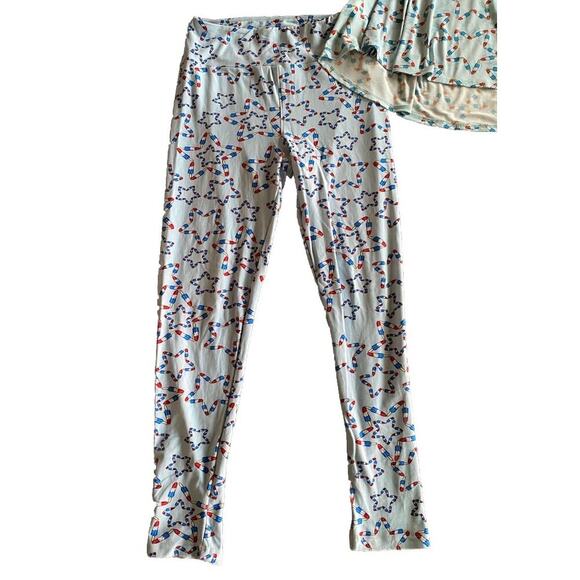 Mommy & Me 4th of July Red/White/Blue Popsicles Lularoe OS Leggings & Scarlett - Picture 3 of 7